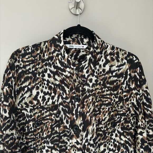 Zara Leopard Midi Dress, Size M - Picture 2 of 9